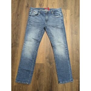 Guess Jeans‎ Mens 36x31 Vermont Slim Blue Medium Wash Mid Rise Stretchy Denim